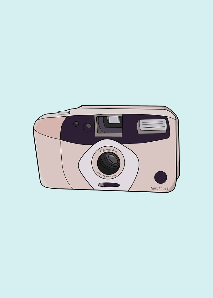 Minimalist Illustration of Vintage Camera