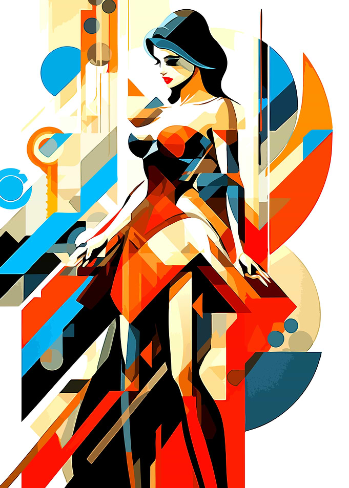 Abstract Geometric Fashion Illustration