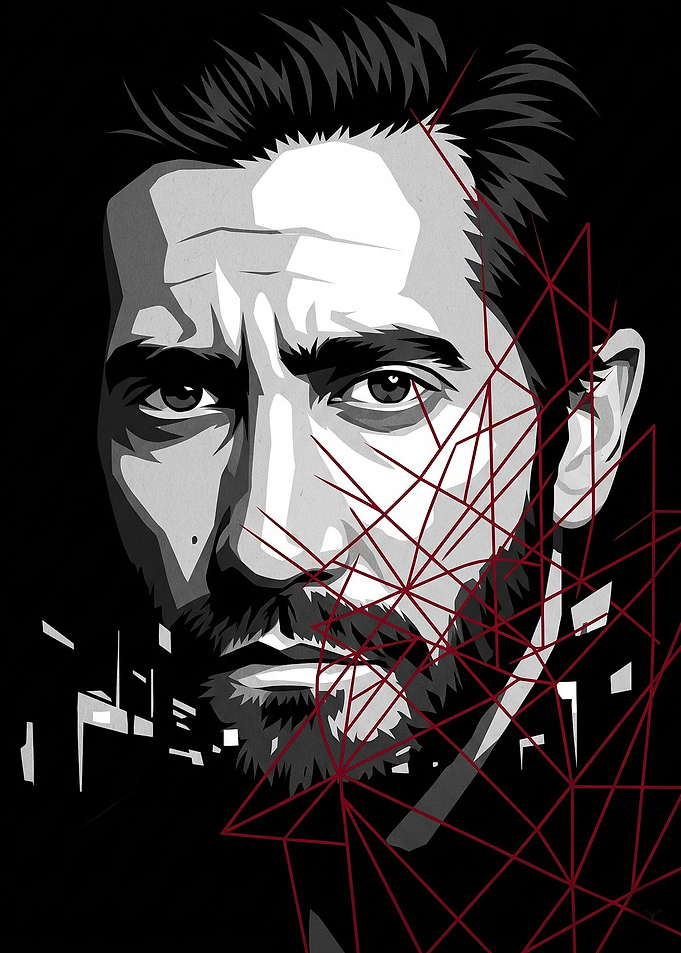 Jake Gyllenhaal Nightcrawler Minimalist Portrait