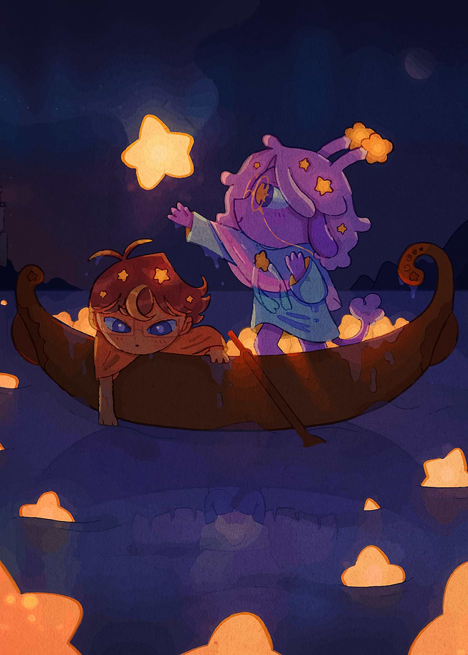 Moonlight Boat Ride with Starry Friends