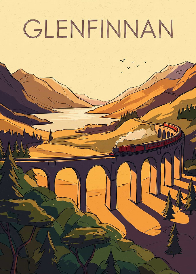 Glenfinnan Viaduct Travel Poster