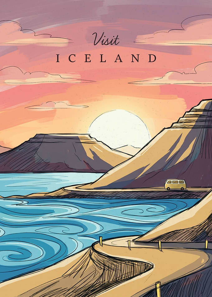Visit Iceland Travel Poster