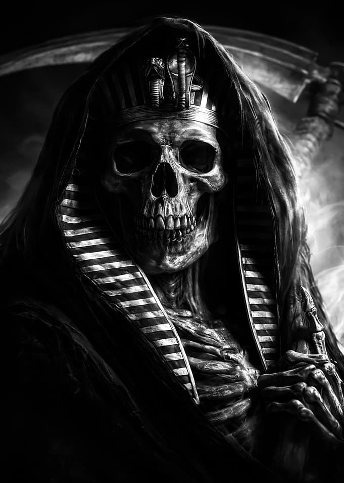 Pharaoh Grim Reaper Scythe Portrait