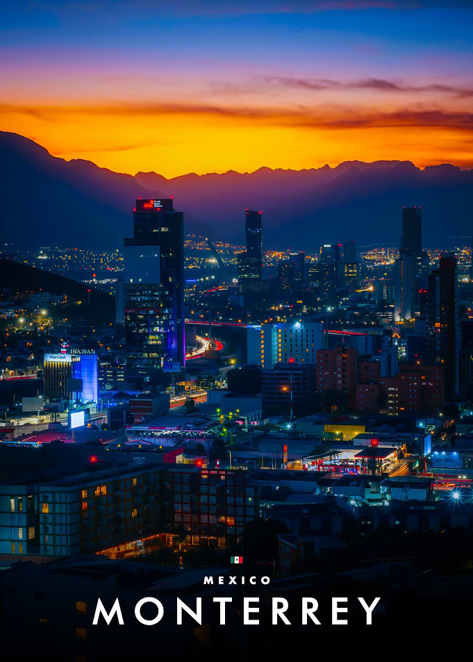 Monterrey Mexico Cityscape Sunset