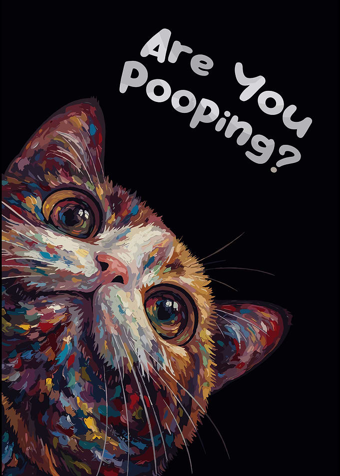 Funny Colorful Cat Bathroom Poster