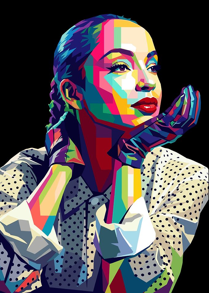 Colorful WPAP Portrait of Sade