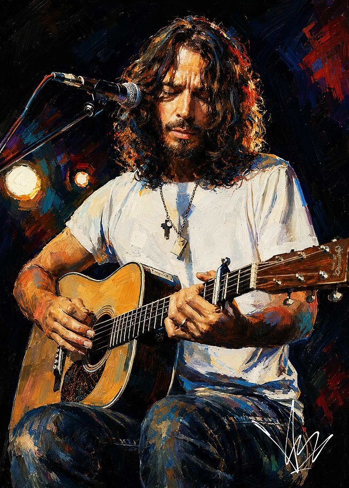 Chris Cornell Acoustic Performance Painting
