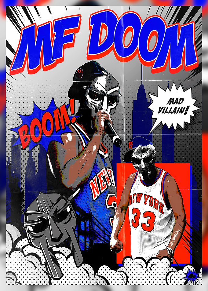 MF DOOM Comic Style Poster