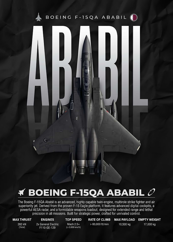 Boeing F-15QA Ababil Fighter Jet Poster
