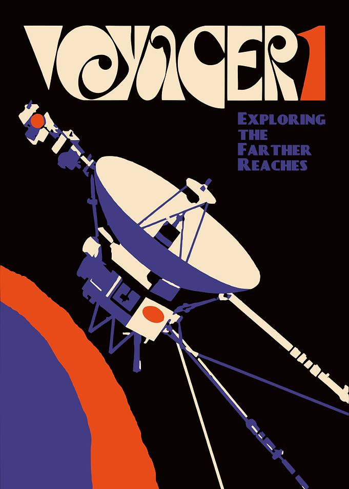 Voyager 1 Space Exploration Poster