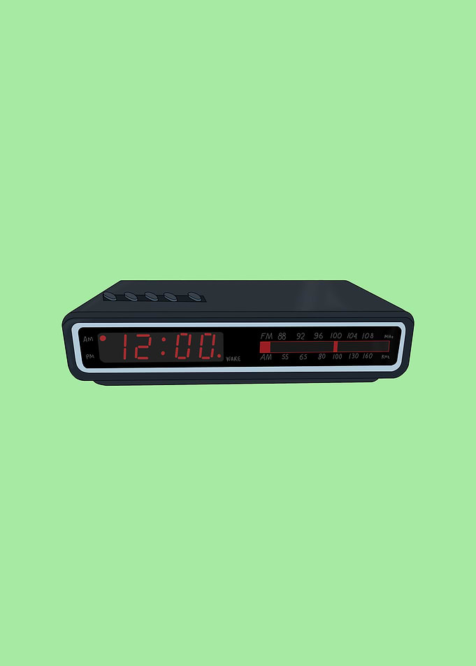 Vintage Digital Alarm Clock Radio