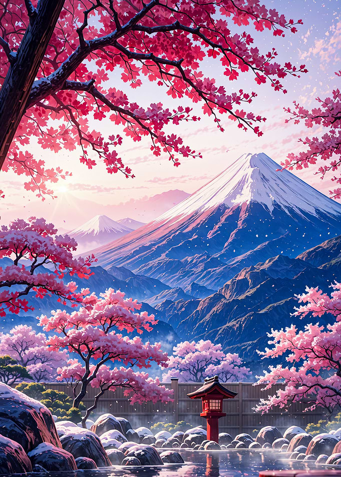 Mount Fuji with Cherry Blossoms Japan