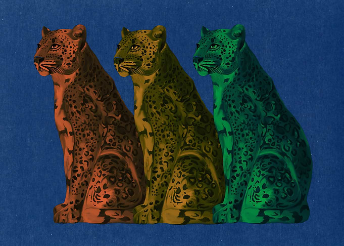 Trio of Colorful Leopards