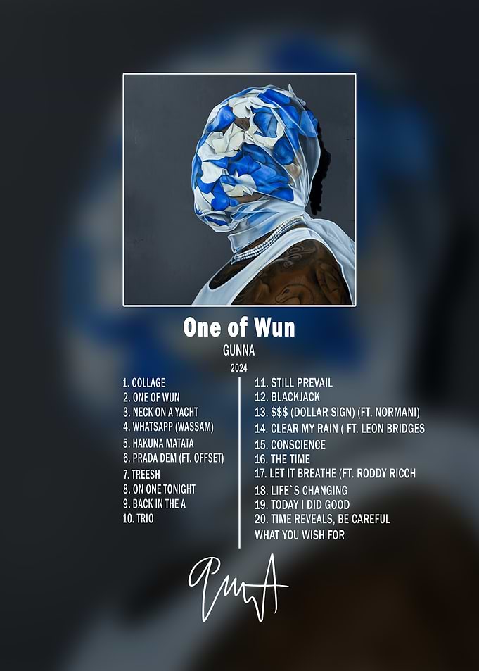 Gunna One of Wun Album Tracklist Poster