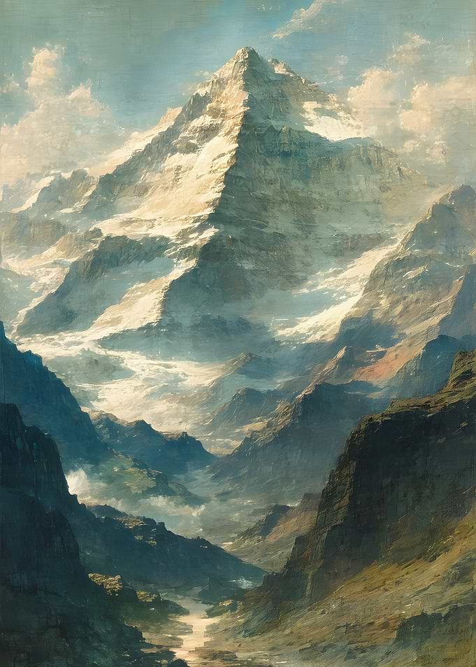 Majestic Snow-Capped Mountain Peak