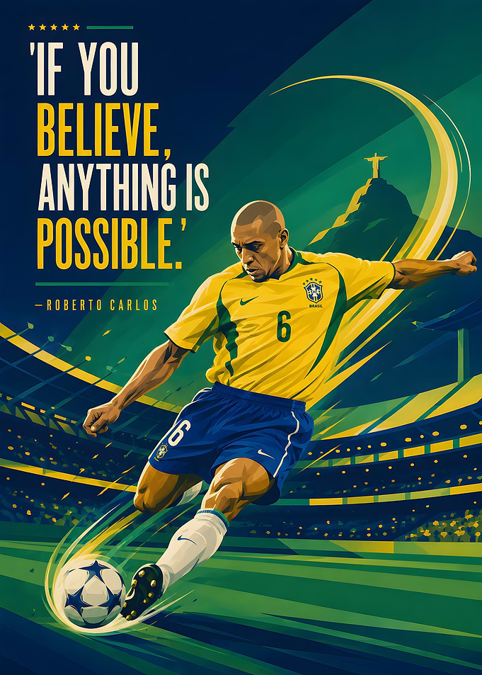 Roberto Carlos Soccer Inspirational Poster
