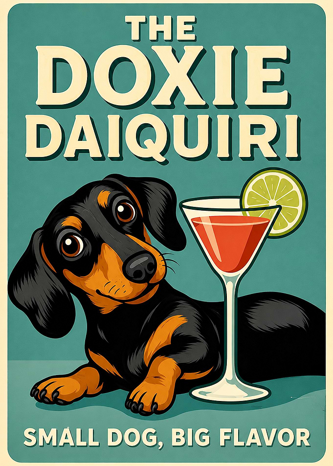 The Doxie Daiquiri Vintage Poster