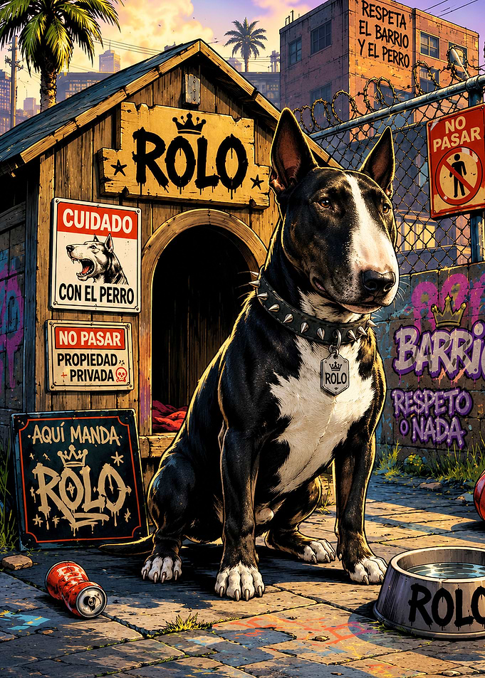 Tough Bull Terrier Guard Dog