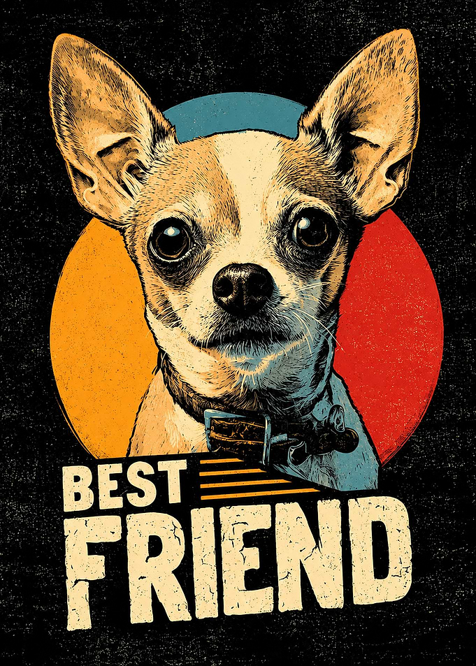 Best Friend Chihuahua Retro Poster