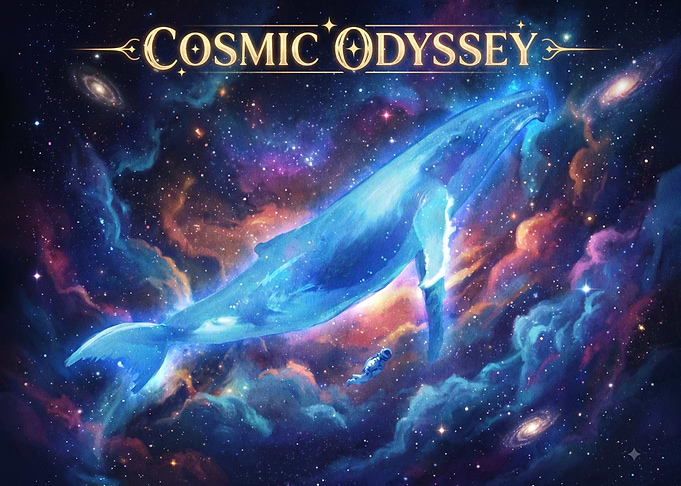 Cosmic Odyssey Space Whale Art