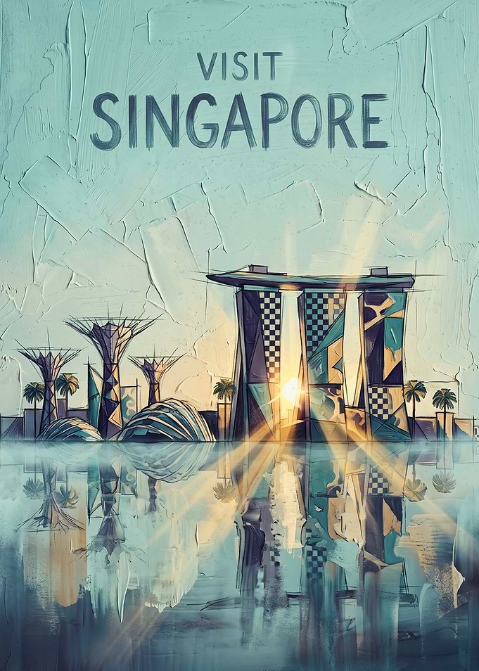 Visit Singapore Artistic Travel Poster