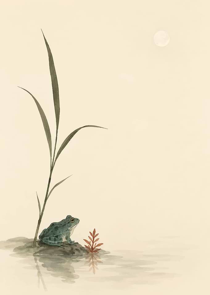 Watercolor Frog by the Water