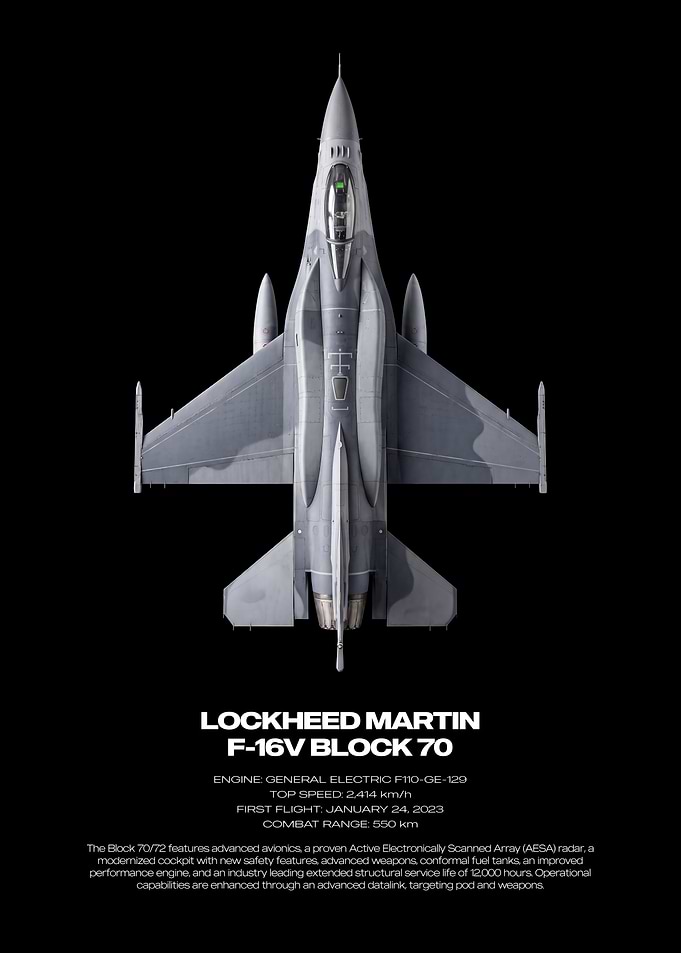 Lockheed Martin F-16V Block 70 Poster