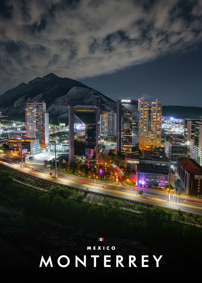Night Skyline of Monterrey Mexico