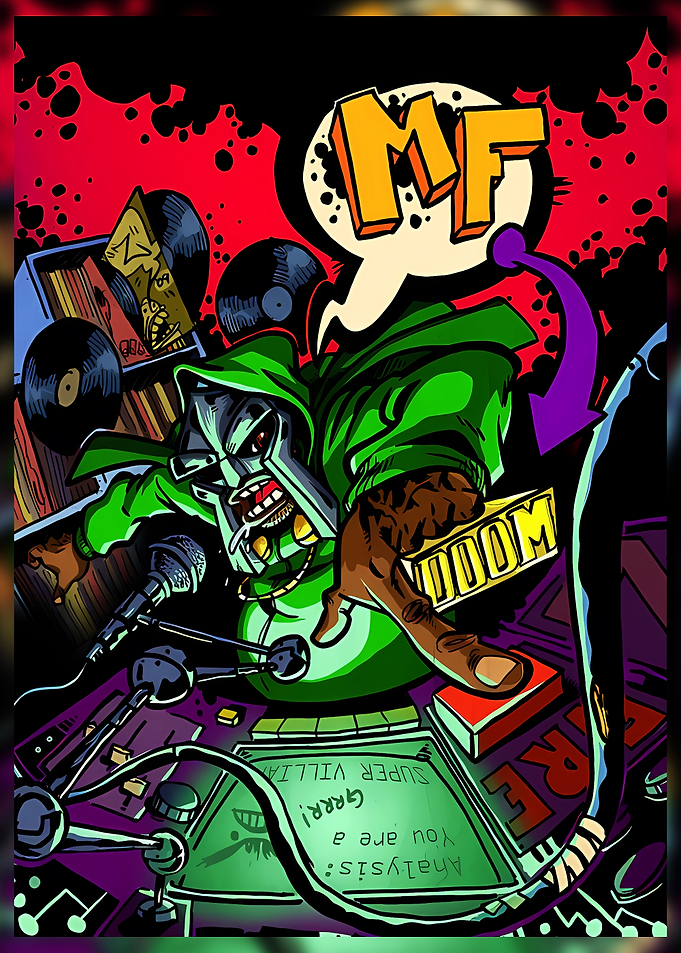 MF DOOM Comic Style Illustration