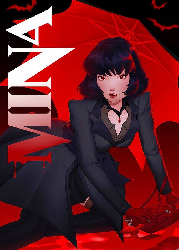Mina Vampire Anime Style Illustration