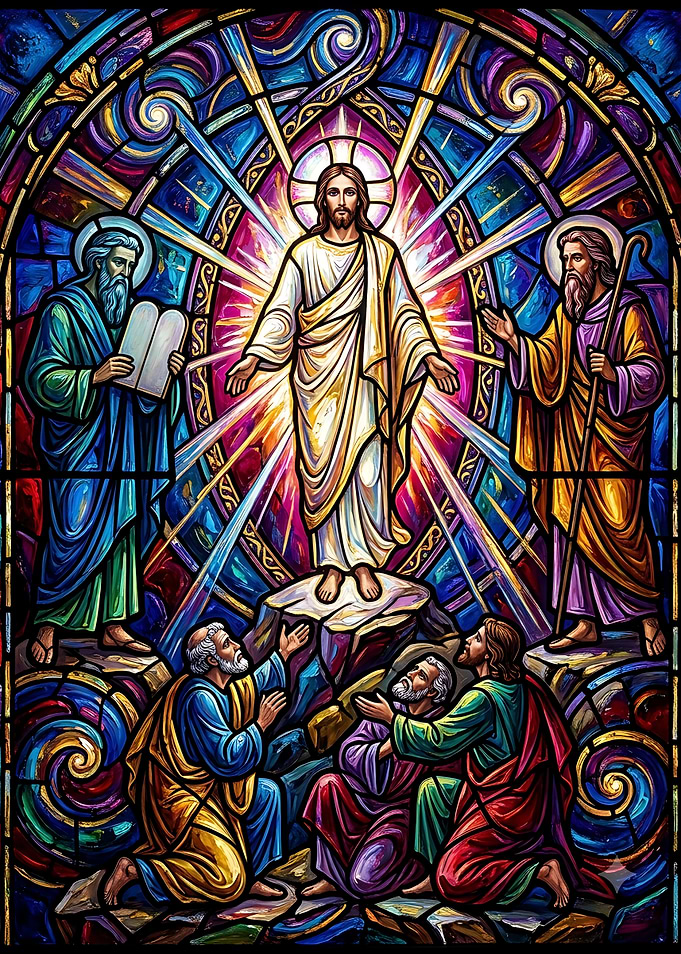 Transfiguration of Jesus Stained Glass Art