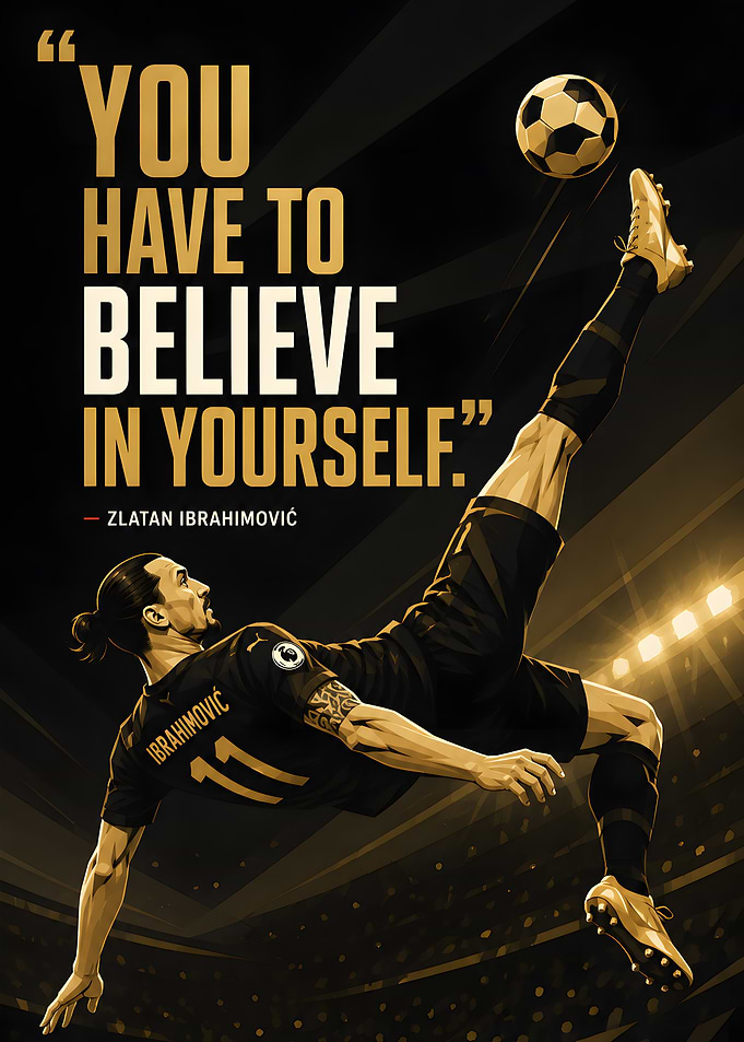Zlatan Ibrahimovic Inspirational Soccer Poster
