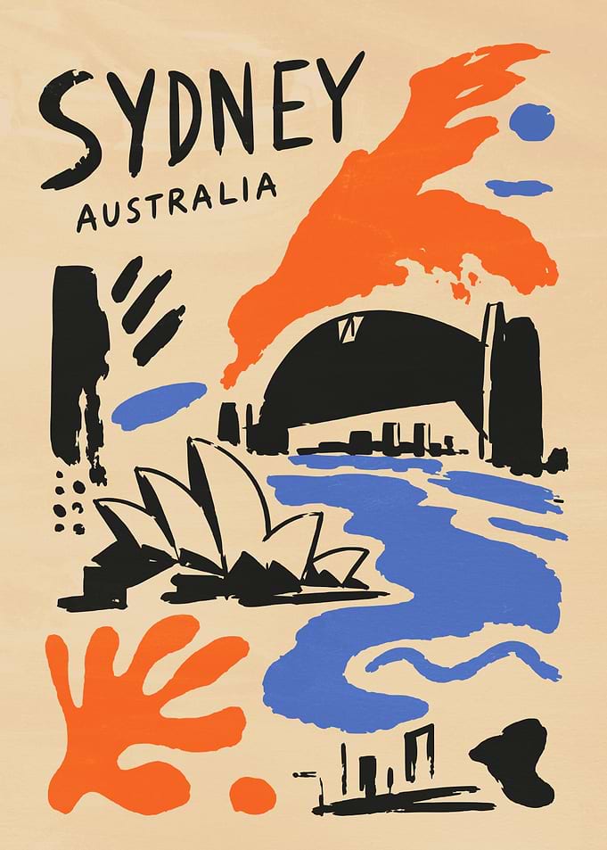 Abstract Sydney Australia Travel Poster