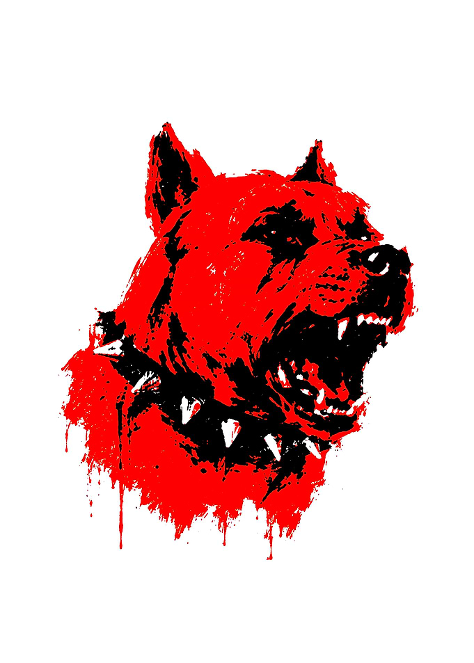 Aggressive Red Pitbull Illustration