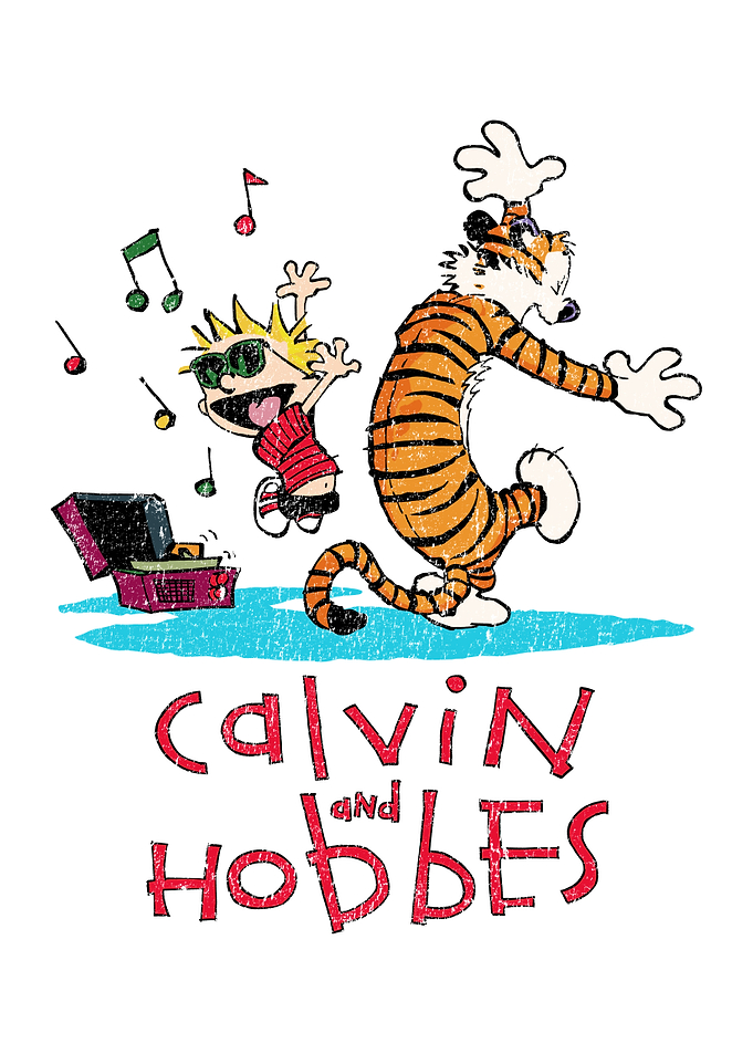 Calvin and Hobbes Dancing Illustration