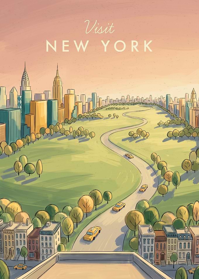 Visit New York City Travel Poster