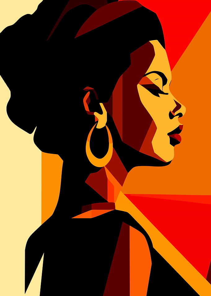 Geometric Pop Art Portrait of Woman