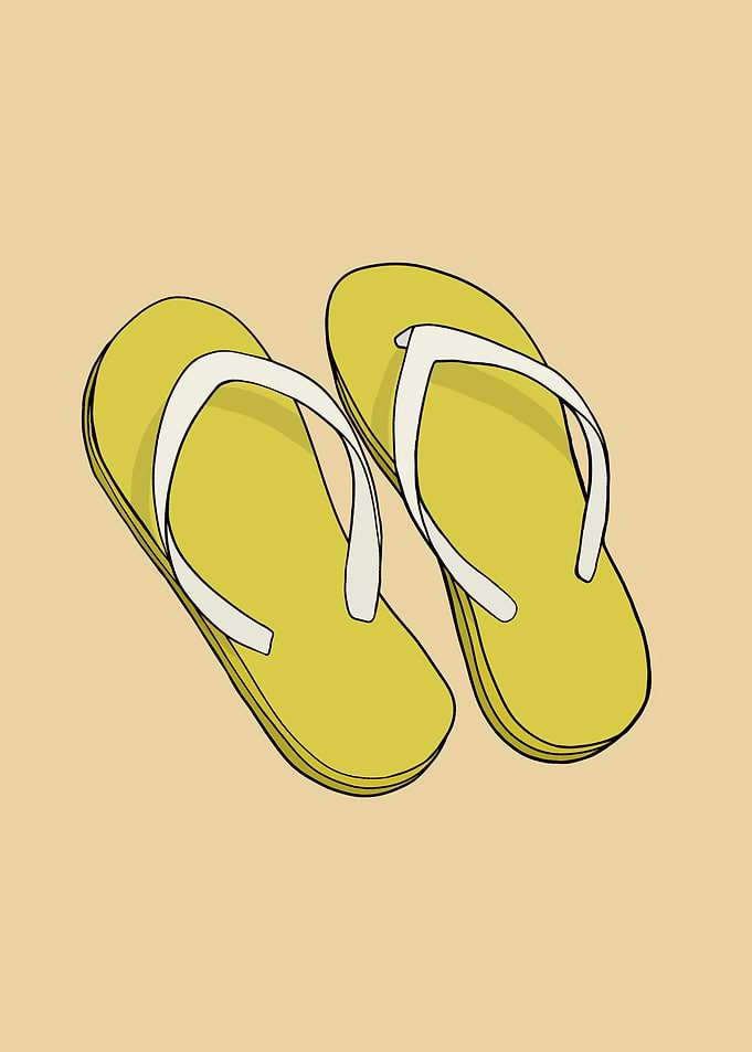 Pair of Yellow Flip-Flops