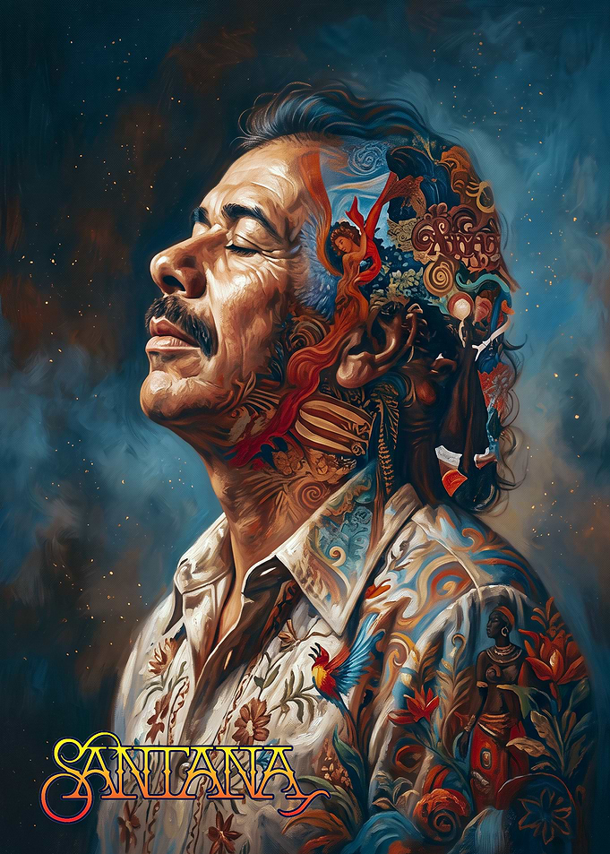 Carlos Santana Artistic Portrait