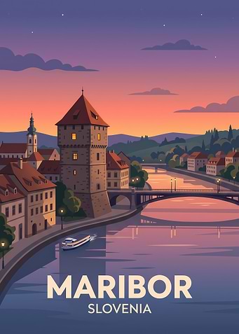 Maribor Slovenia Travel Poster