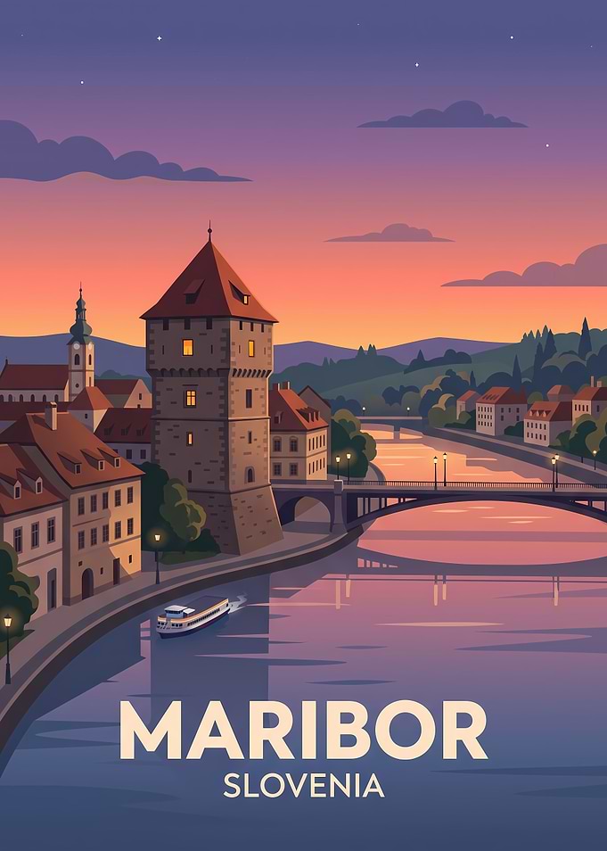 Maribor Slovenia Travel Poster
