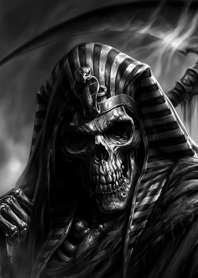 Pharaoh Grim Reaper Skull