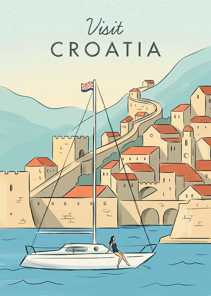 Visit Croatia Travel Poster