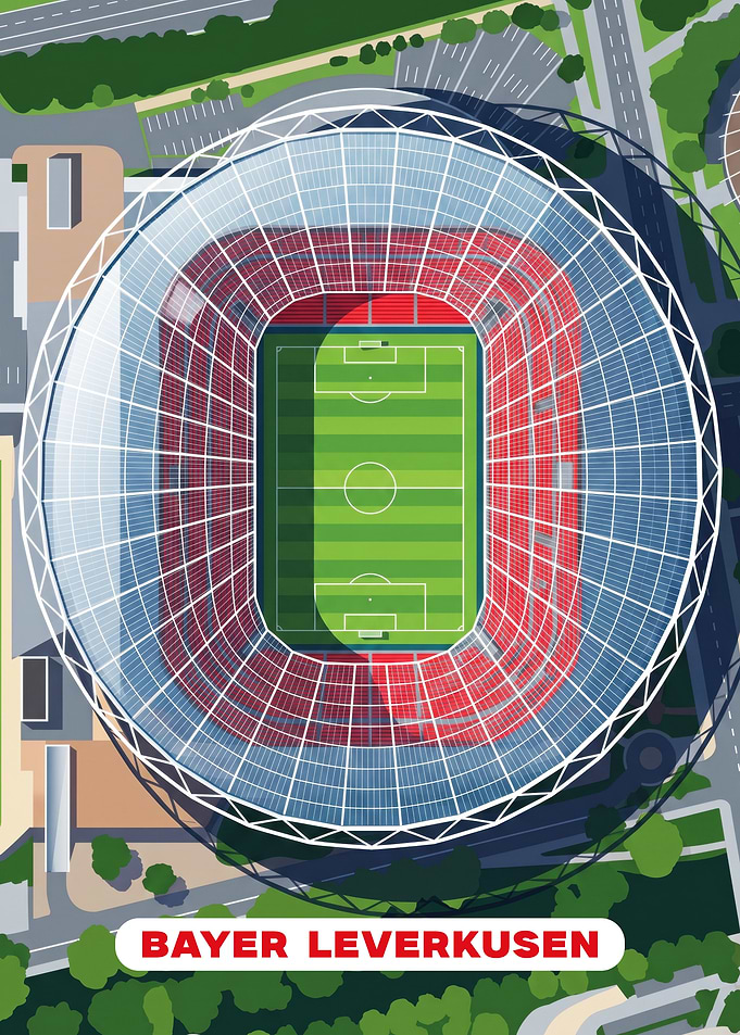Bayer Leverkusen BayArena Stadium Aerial View