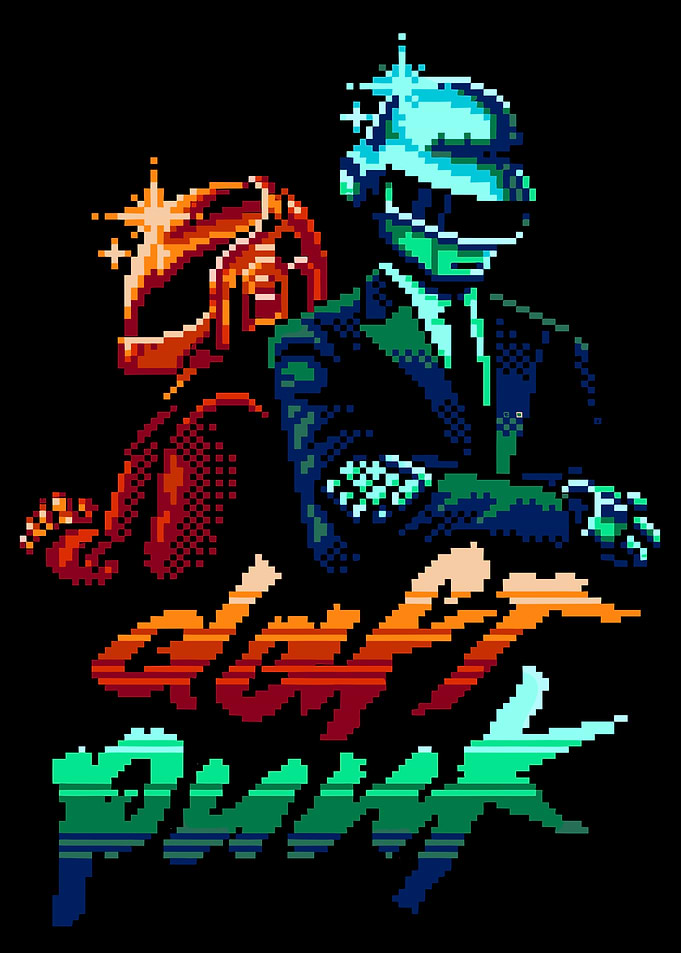 Daft Punk Pixel Art Poster