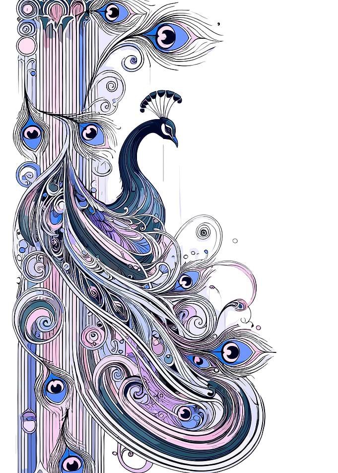 Elegant Stylized Peacock Illustration