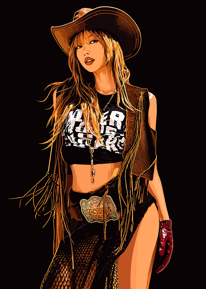 Lisa Blackpink Cowgirl Digital Illustration