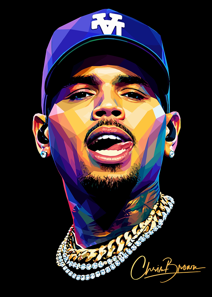 Chris Brown Low Poly Portrait