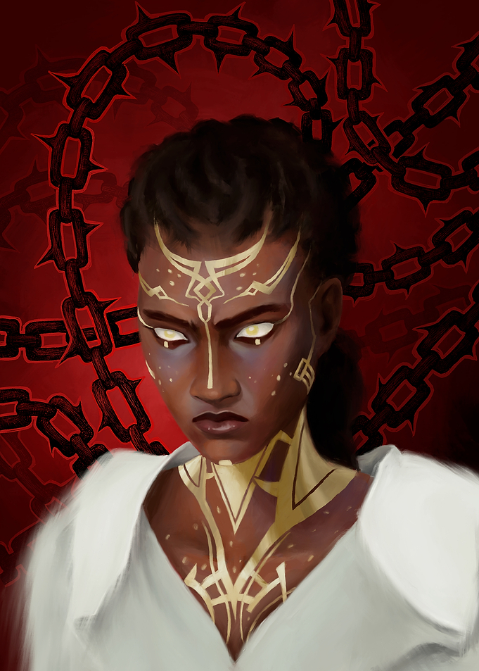 Golden Chains - Mel Medarda Inspired Semi-Realistic Portrait | Arcane Fan Art Print