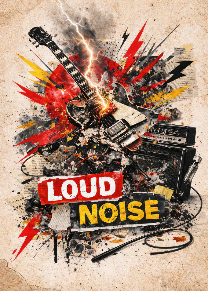 Loud Noise Electric Guitar Music Poster